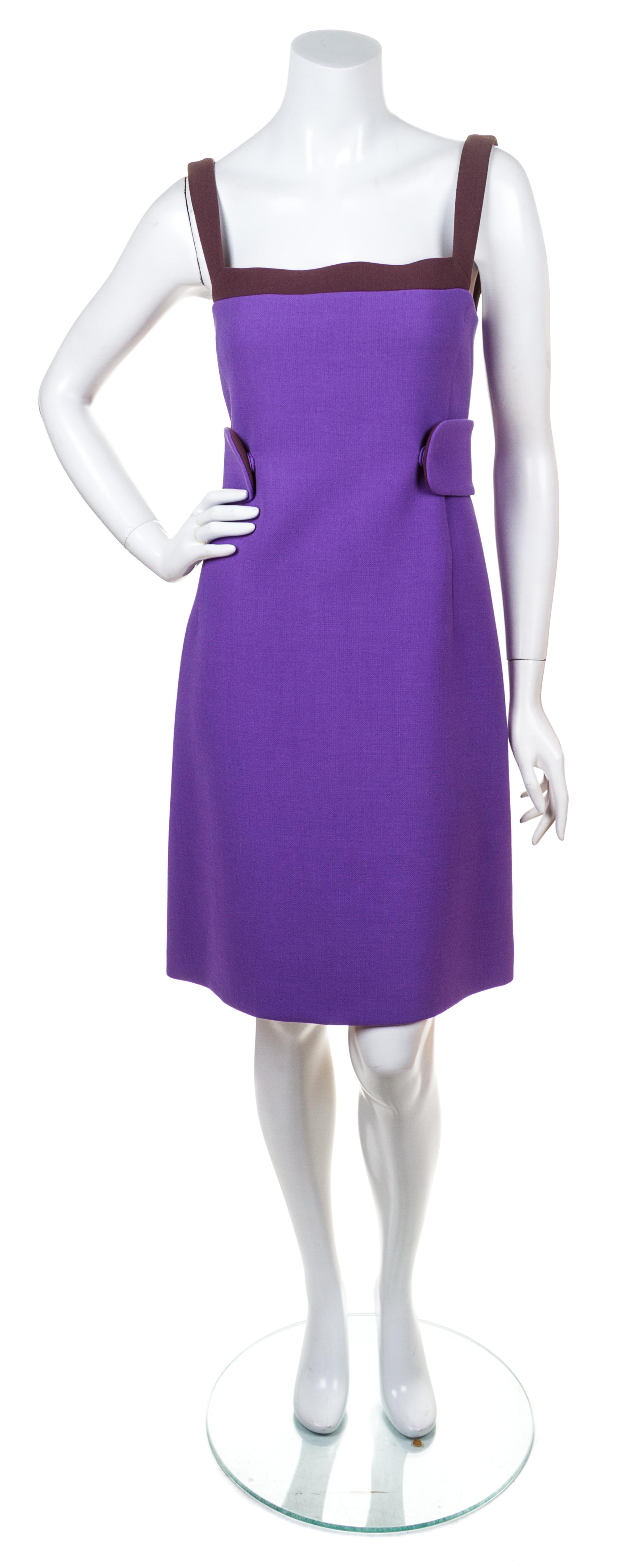 A Prada Purple Wool Dress, Size 40.