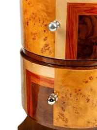 A Pair of Art Deco Style Various Woods Bedside Commodes