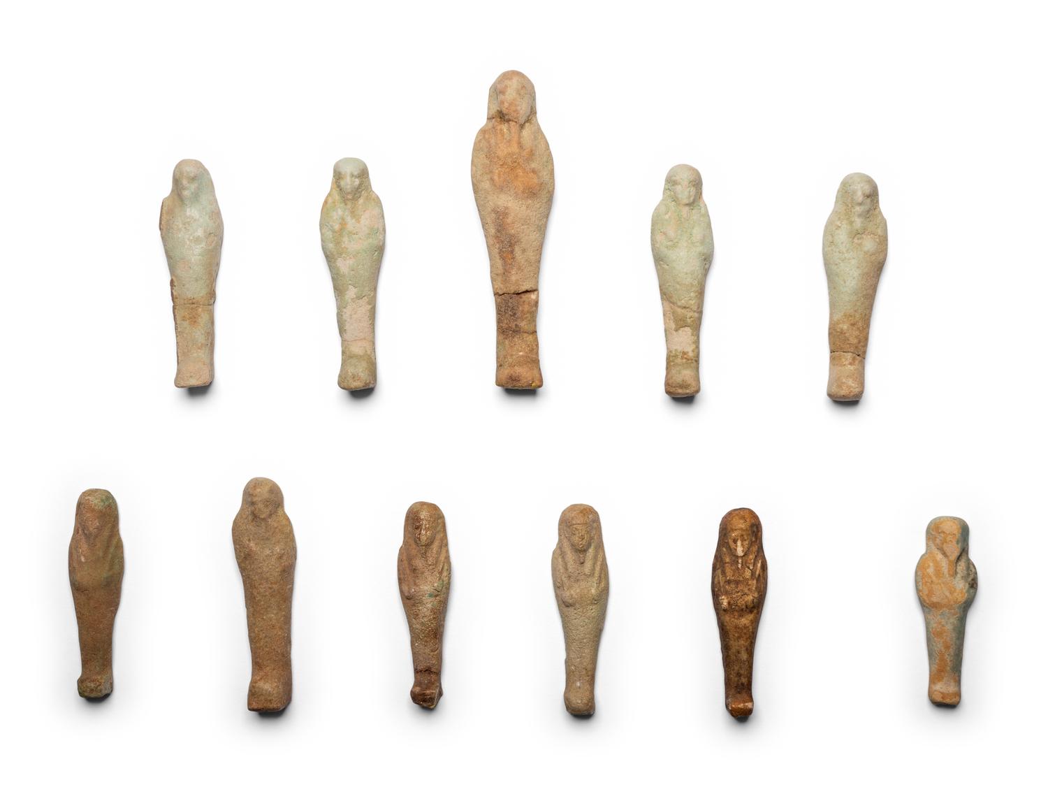 Eleven Egyptian Faience Ushabtis