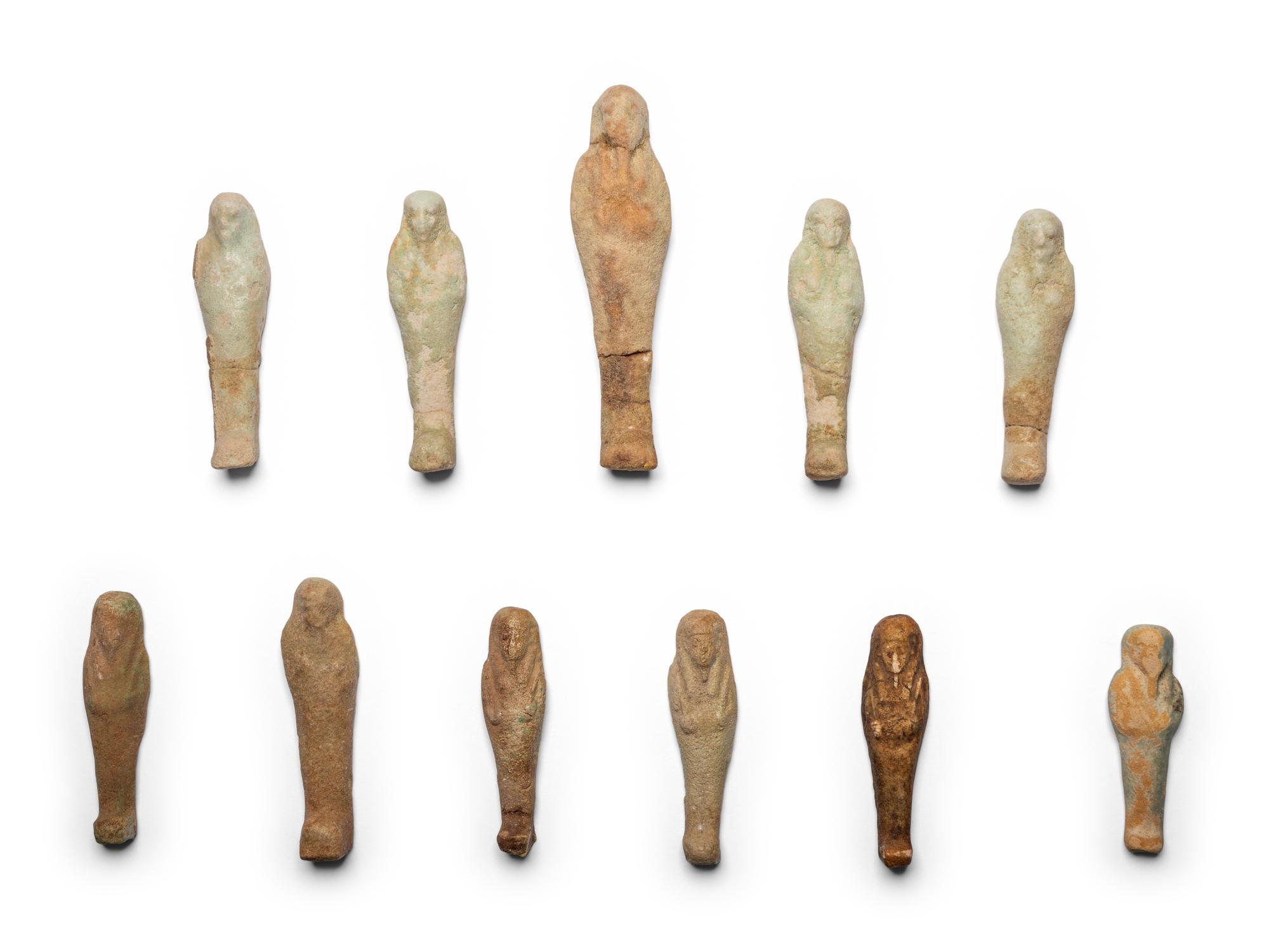 Eleven Egyptian Faience Ushabtis