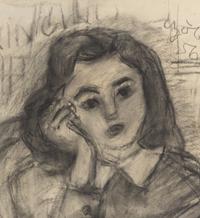 Girl Leaning on Right Hand , 1956