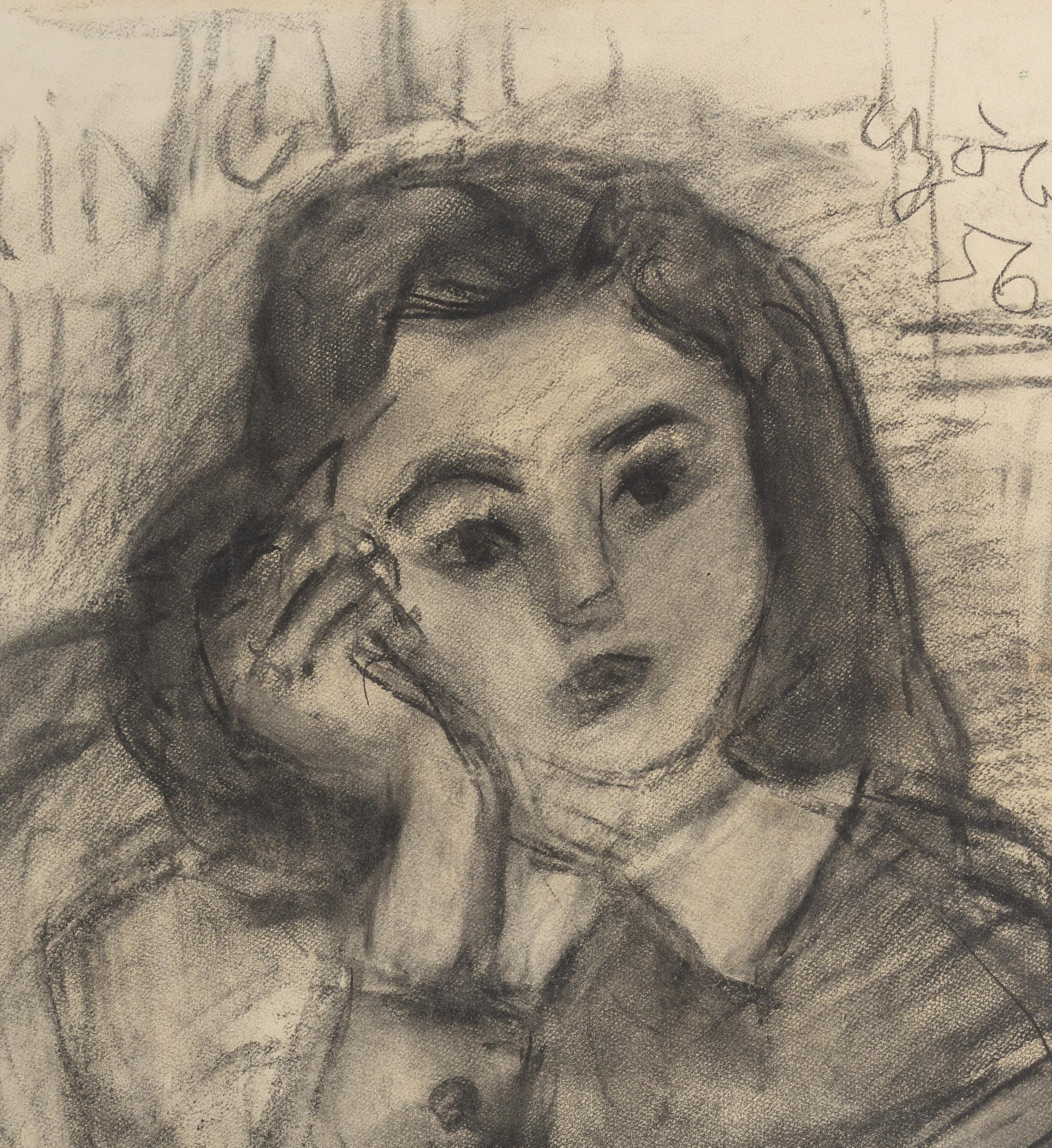 Girl Leaning on Right Hand , 1956