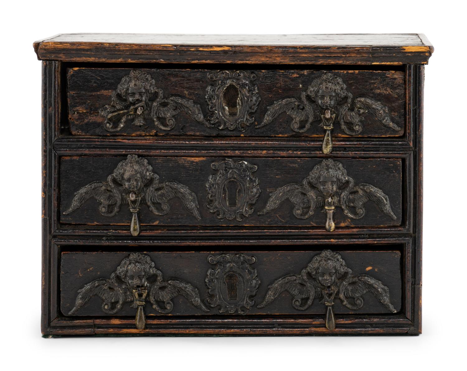 A Charles II Oak Diminutive Chest of Drawers