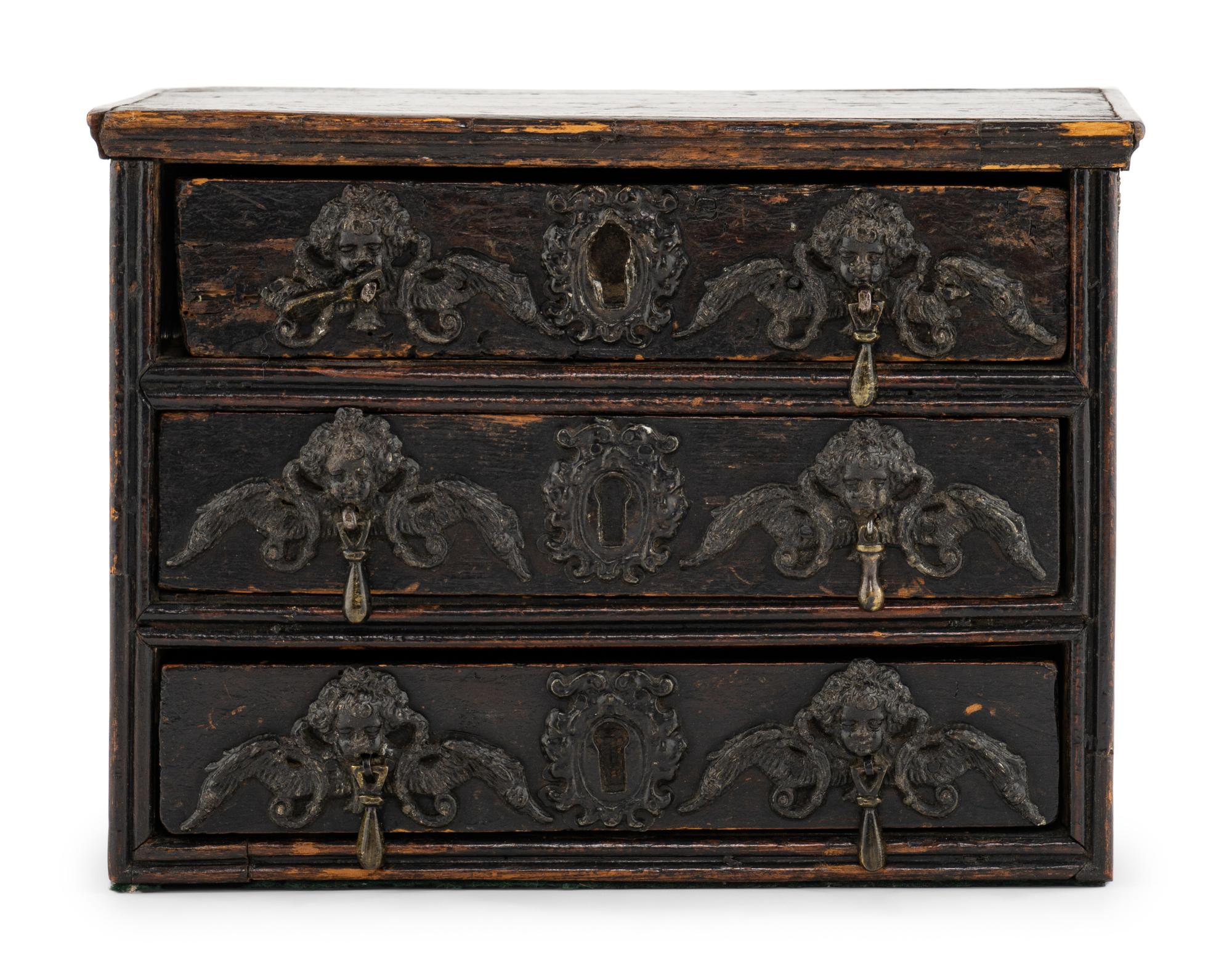 A Charles II Oak Diminutive Chest of Drawers