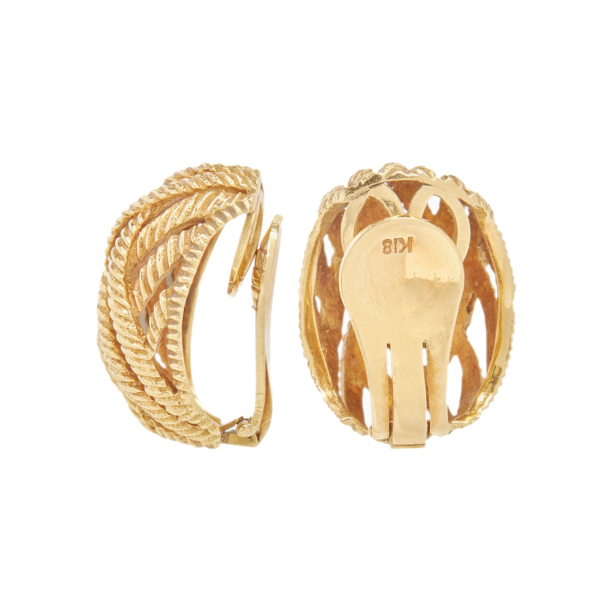 YELLOW GOLD CLIP EARRINGS