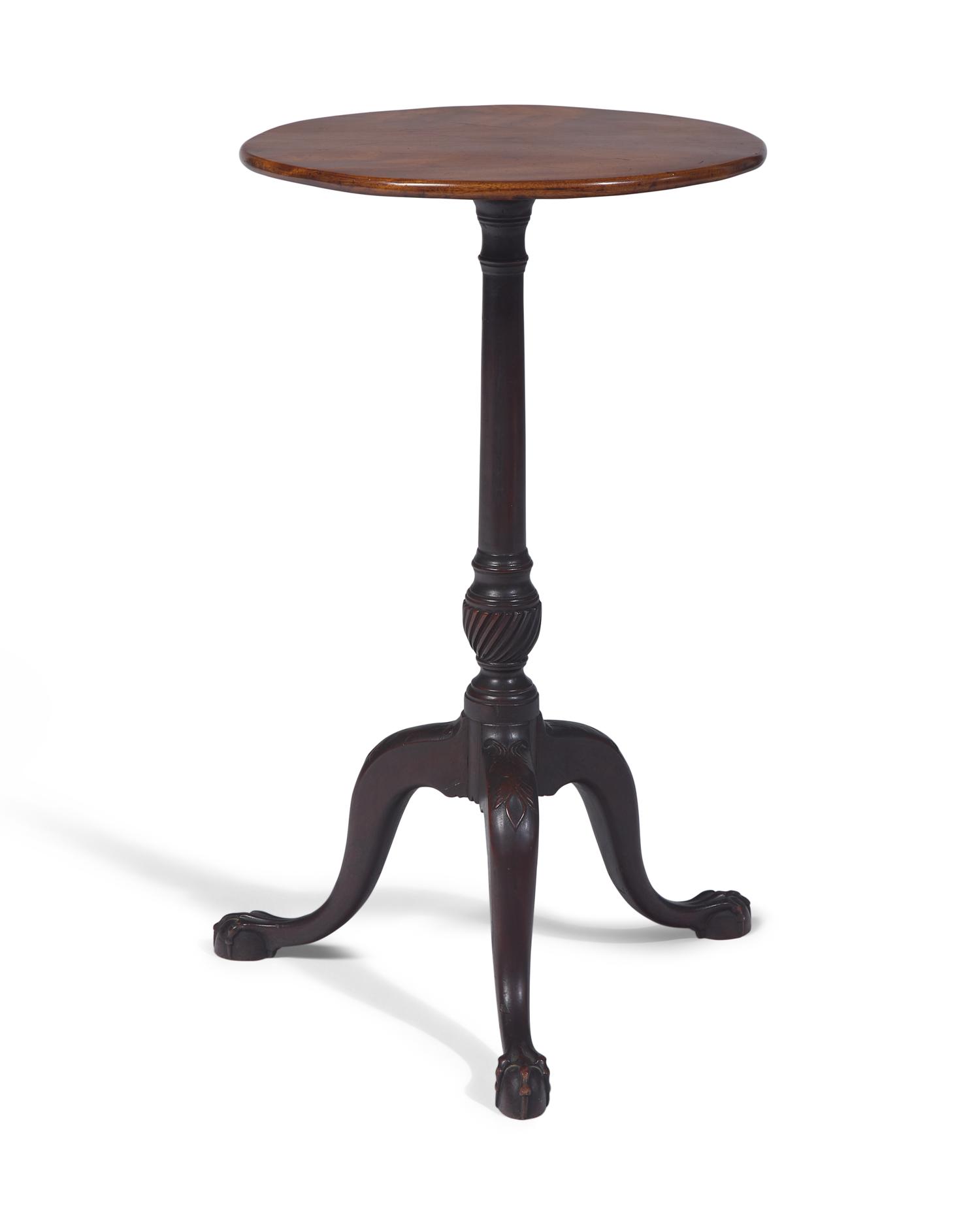 A Rare Chippendale Carved Mahogany Candlestand