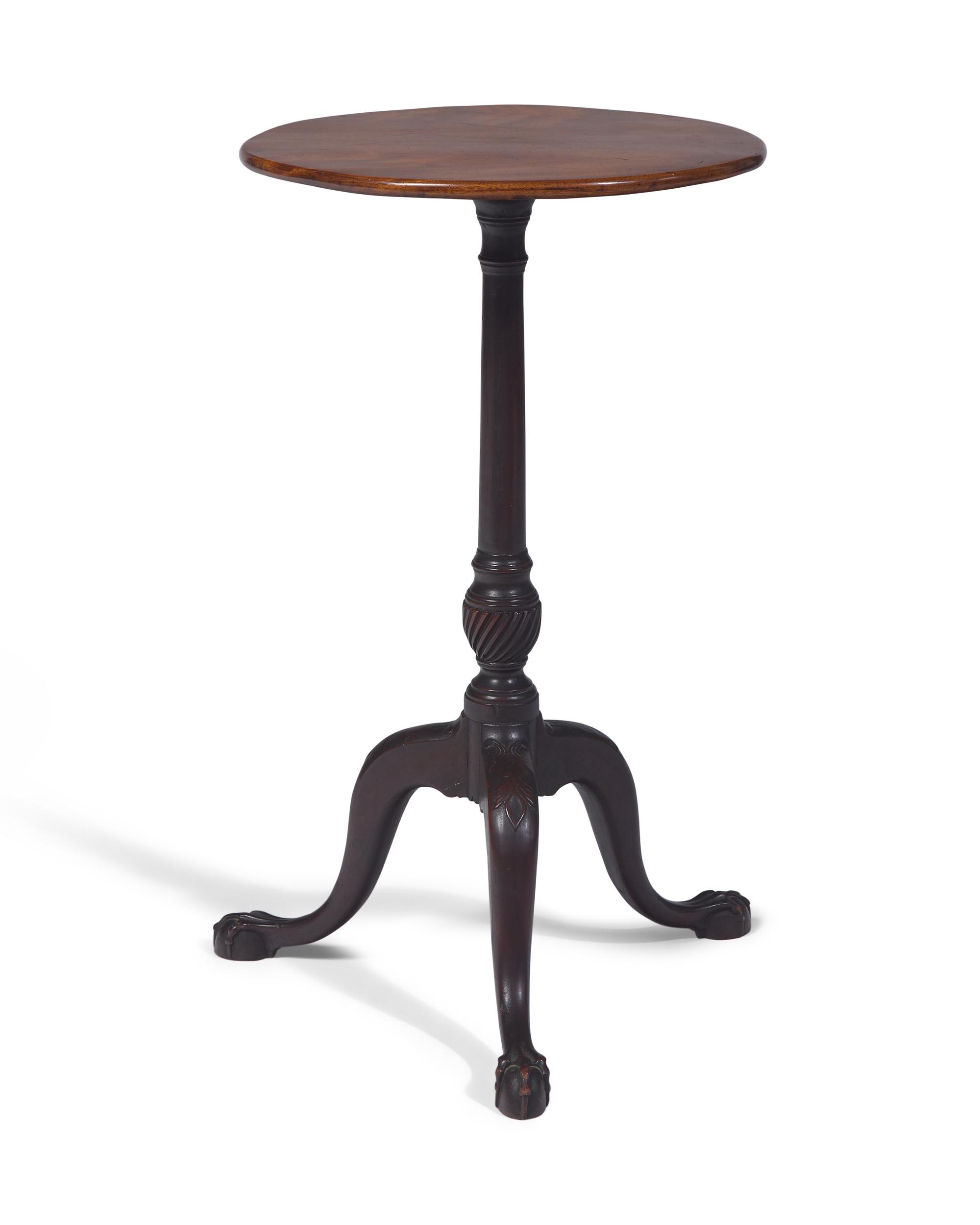 A Rare Chippendale Carved Mahogany Candlestand