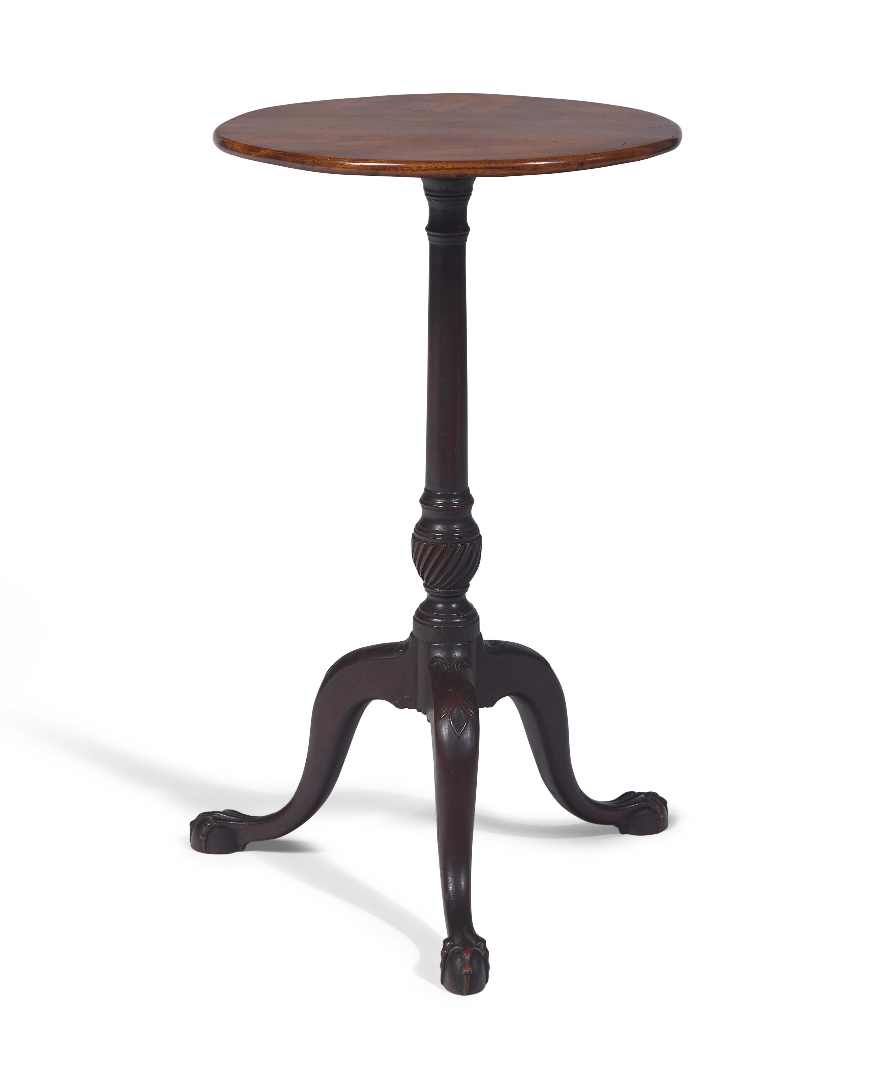 A Rare Chippendale Carved Mahogany Candlestand