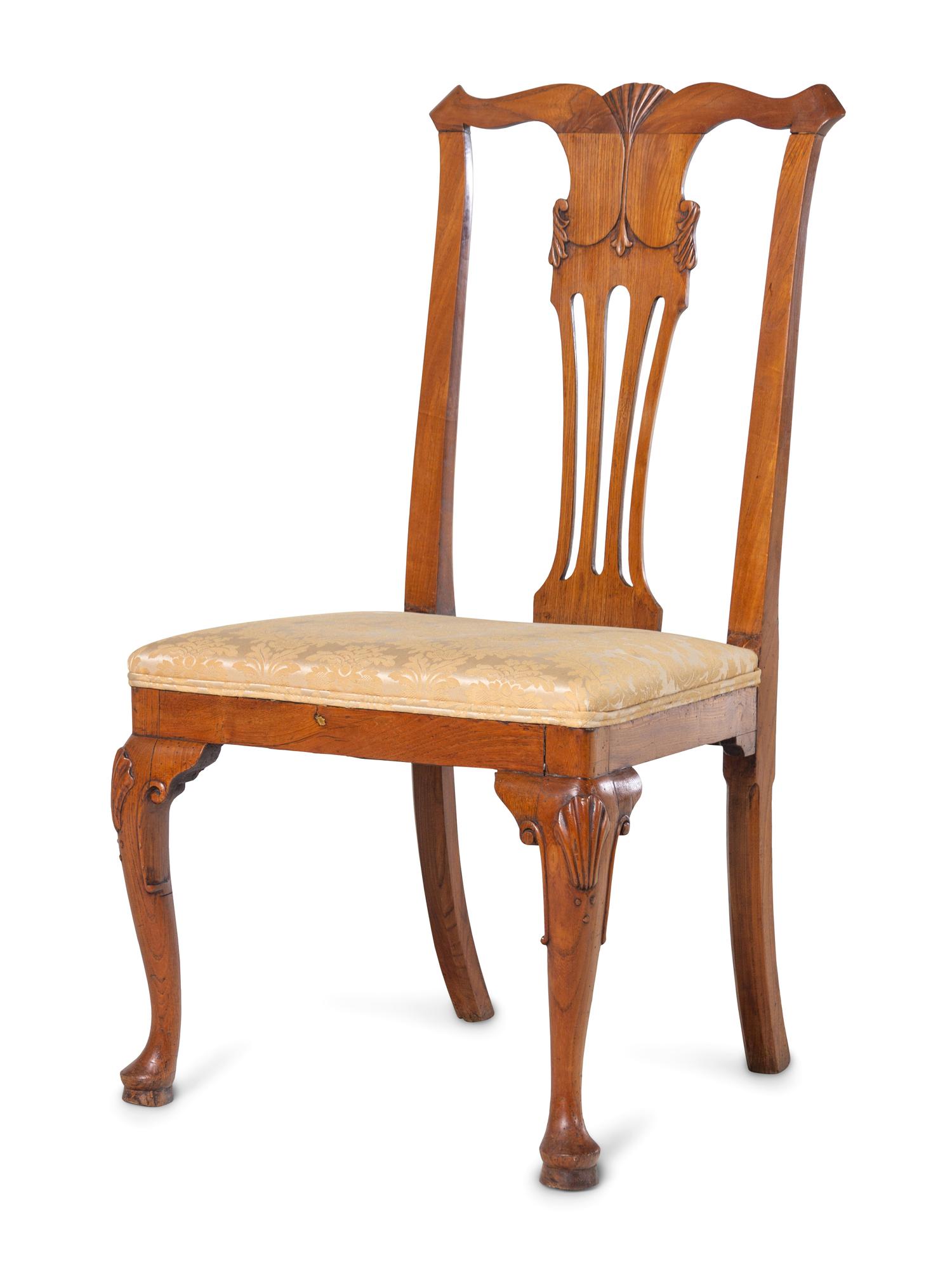 A Pair of George II Elm Side Chairs