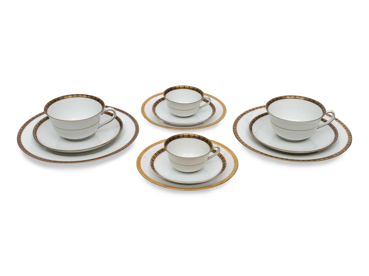 A Collection of Hutschenreuther Cobalt and Gilt Bordered Porcelain