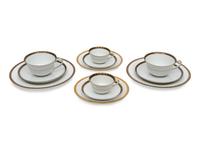 A Collection of Hutschenreuther Cobalt and Gilt Bordered Porcelain