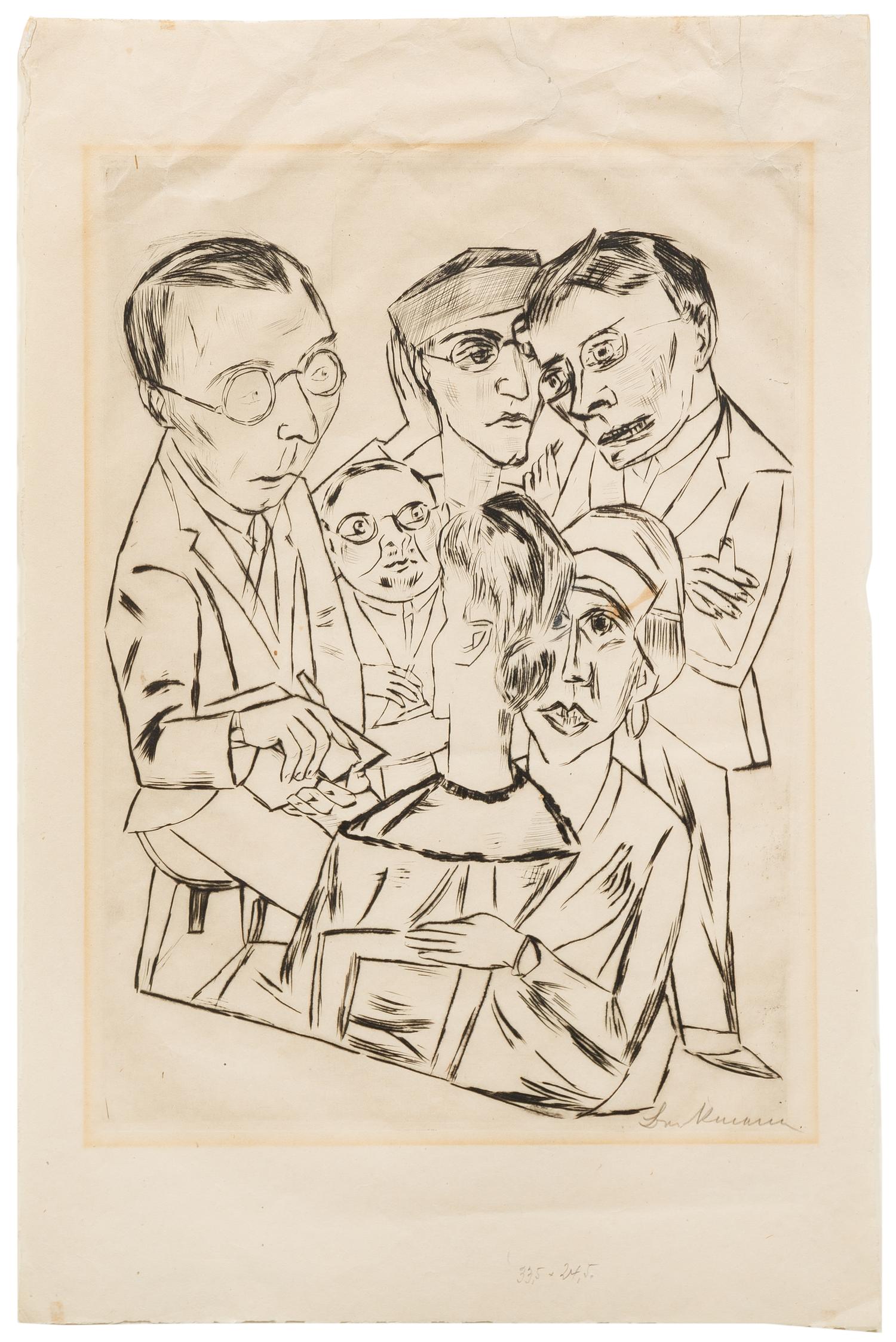 Max Beckmann, (German, 1884–1950), Der Zeichner in Gesellschaft, 1922