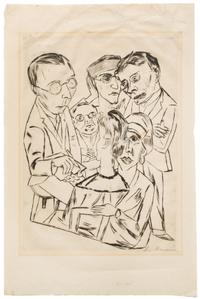 Max Beckmann, (German, 1884–1950), Der Zeichner in Gesellschaft, 1922