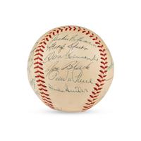 A 1955 Brooklyn Dodgers Team Signed Autograph Baseball Featuring Jackie Robinson (Beckett Authentication Services Letter of Authenticity)