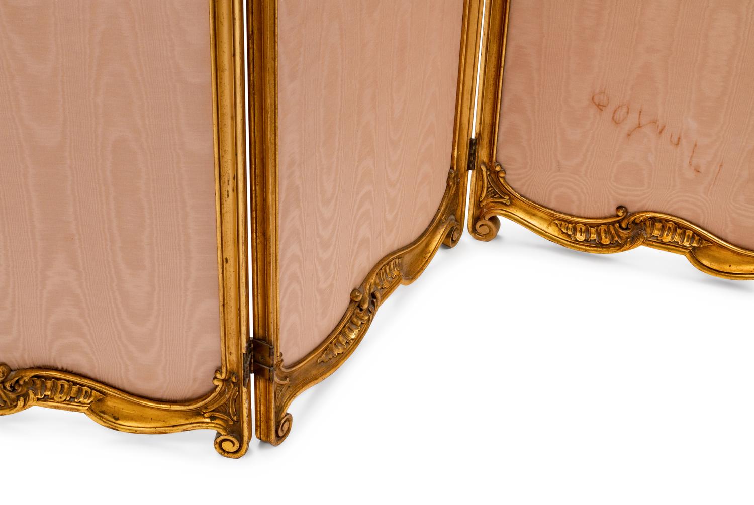 A Louis XV Style Giltwood And Mirrored Glass Three-Fold Floor Screen — LATE 19TH/EARLY 20TH CENTURY