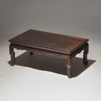 A Chinese Zitan and Mixed Hardwoods Kang Table, 19th/ Early 20th Century — 晚清/民國 紫檀拼硬木炕桌