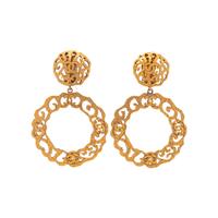 Chanel Filigree Logo Ear Clips