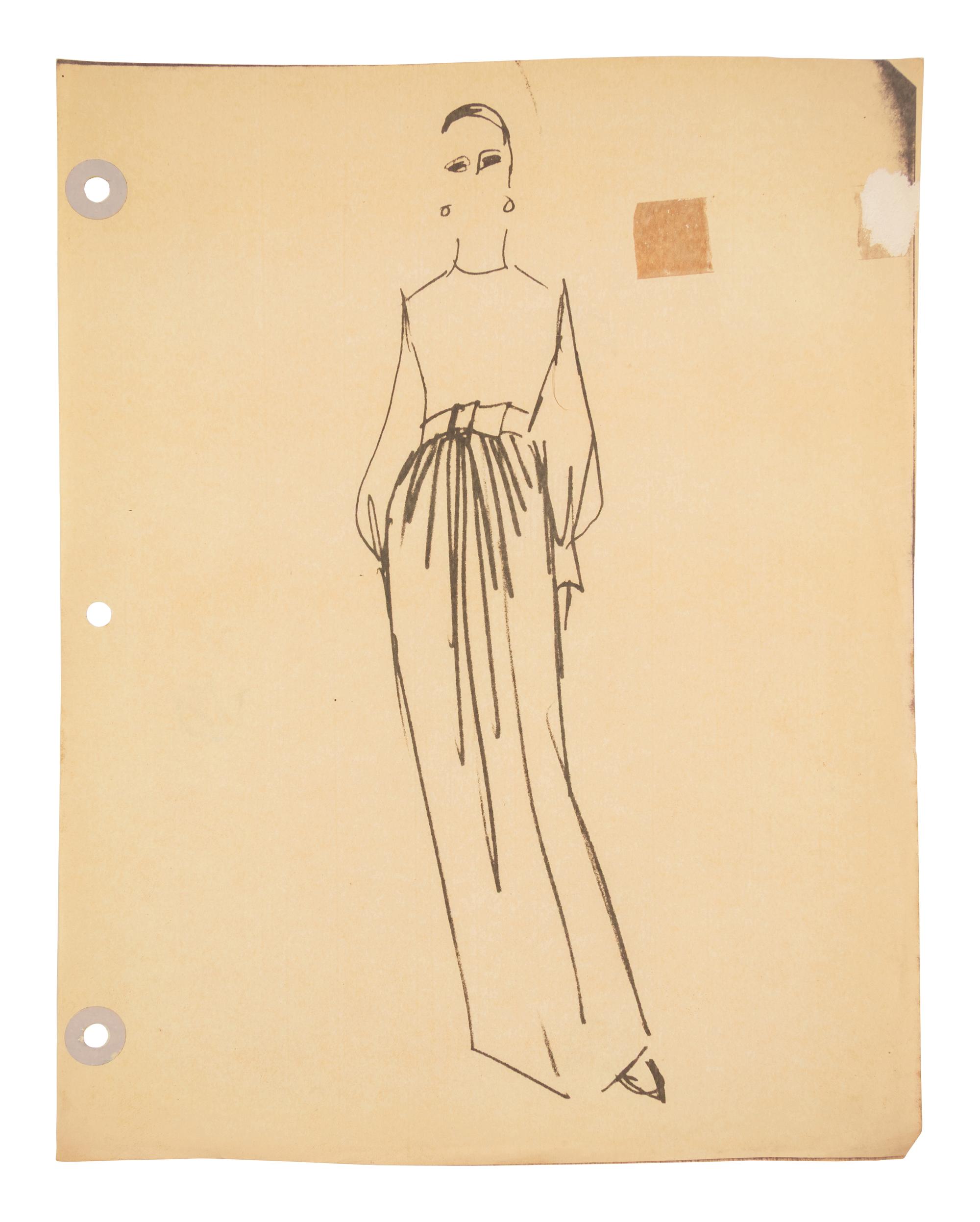 A Large Group of Norell Fashion Sketches