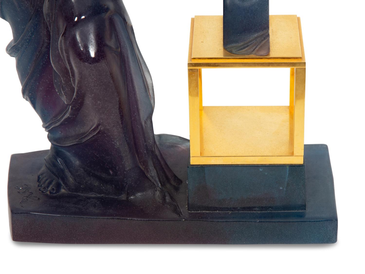 A Daum Pâte de Verre and Bronze Sculpture, Le désir hyperrationnel
