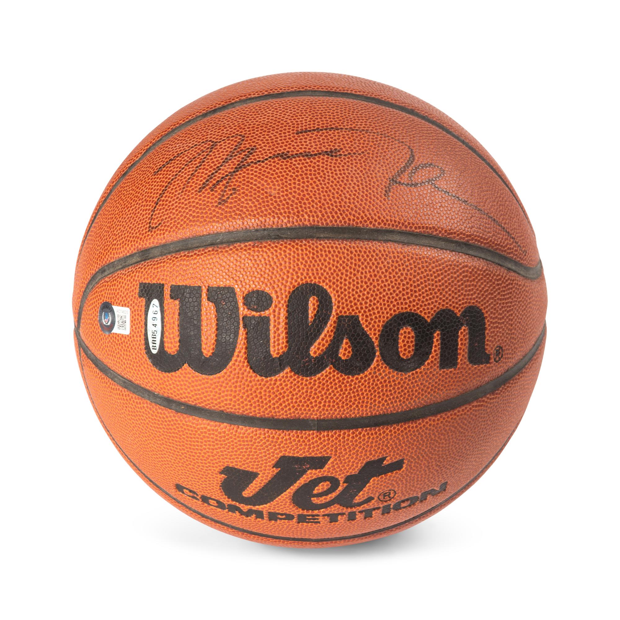 A Michael Jordan Signed Autograph Wilson Basketball (Beckett Authentication Services Letter, Upper Deck Authenticated Hologram).