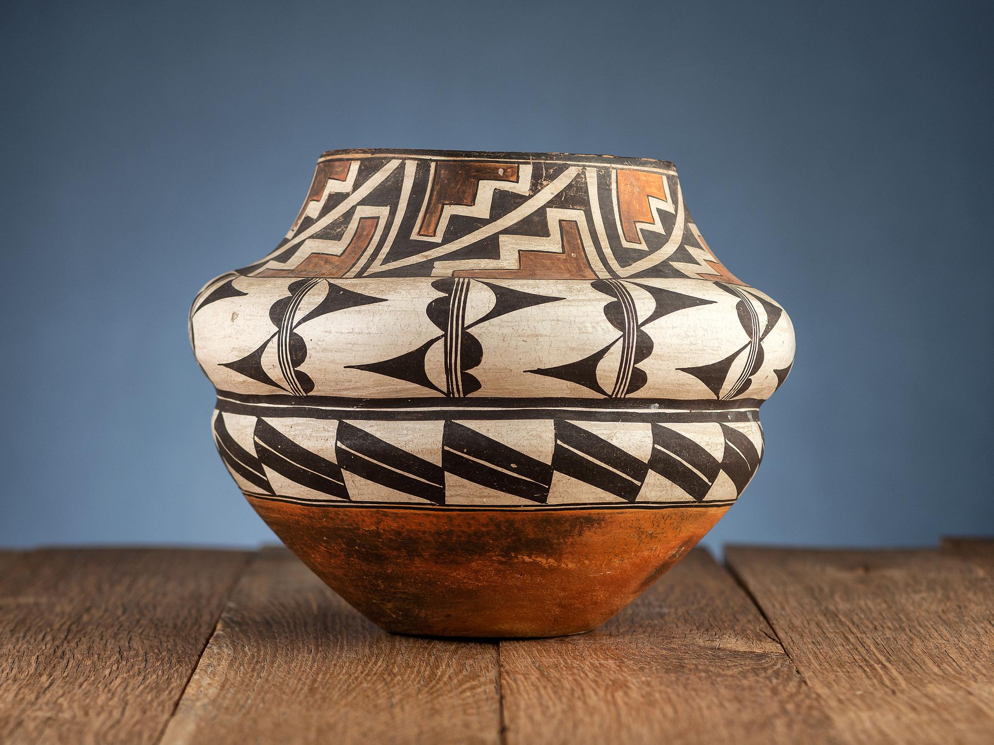 Acoma Double-Lobed Polychrome Pottery Jar