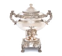An English Silver-on-Copper Samovar Height 16 1/2 inches. — 19TH CENTURY