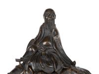 A Chinese Bronze Figure of Shoulao on Horseback — 20TH CENTURY