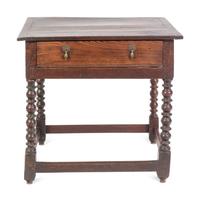 A William and Mary Oak Side Table
