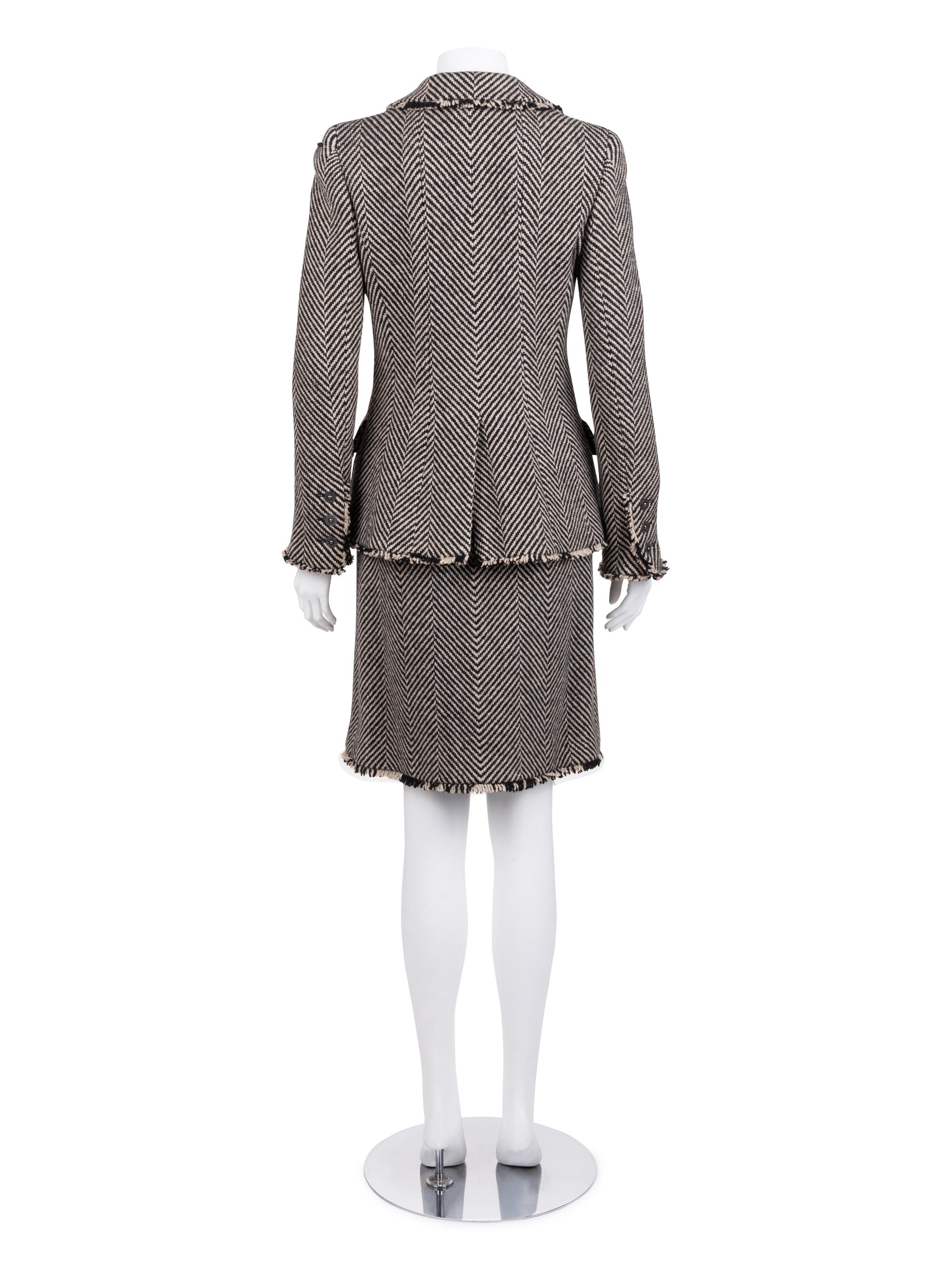 Chanel Wool Herringbone Skirt Suit, Fall 2006