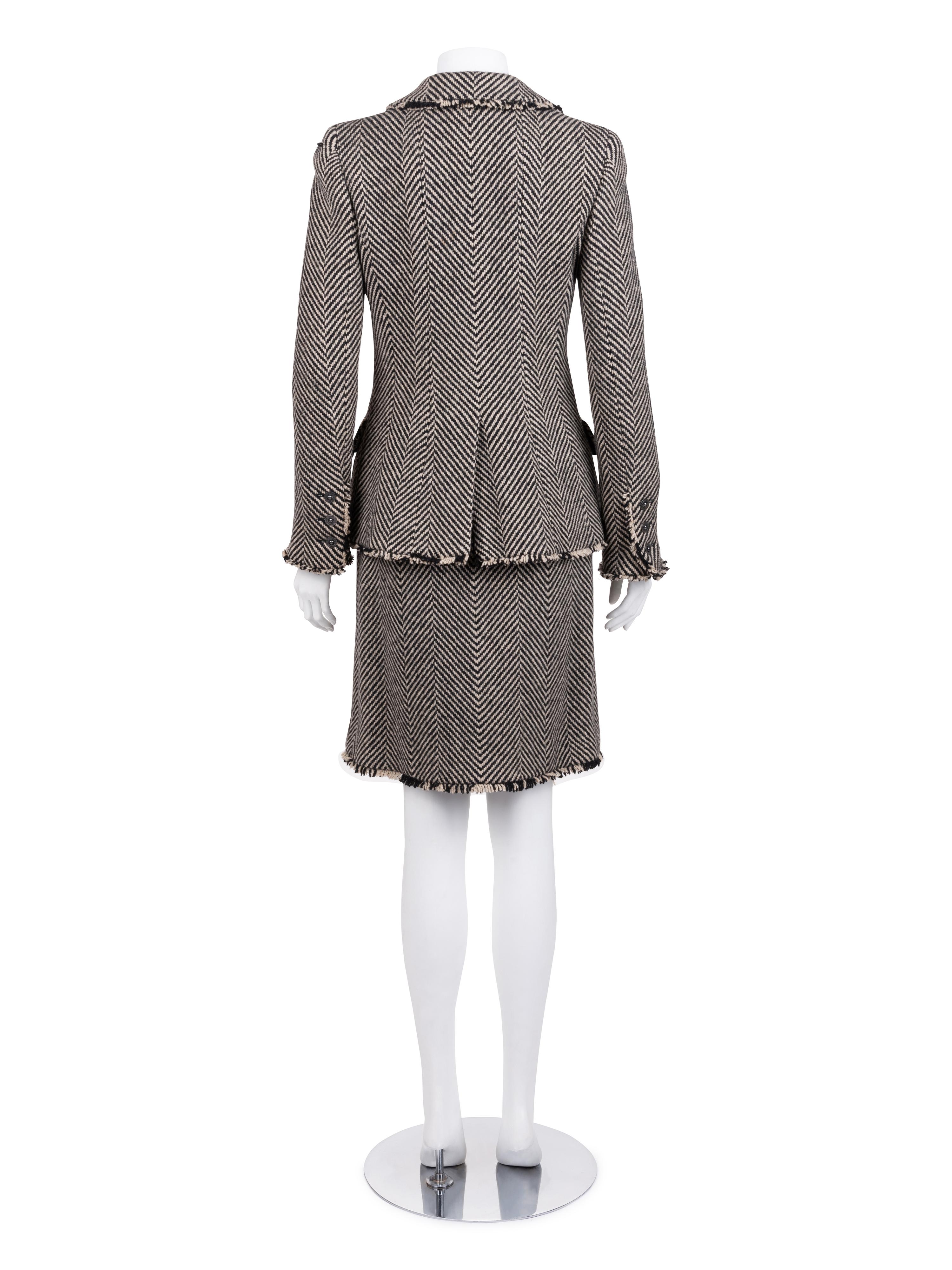 Chanel Wool Herringbone Skirt Suit, Fall 2006