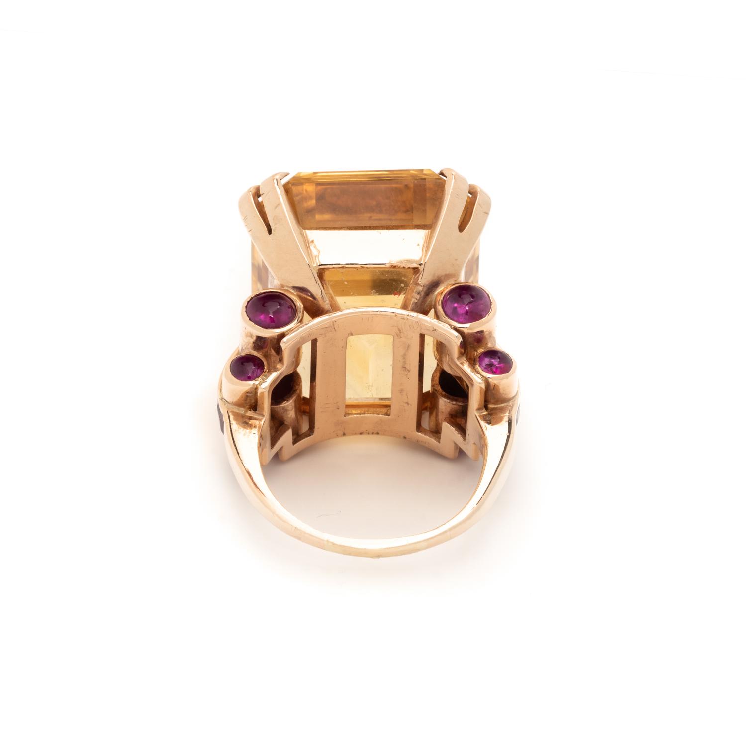 CITRINE AND RUBY RING