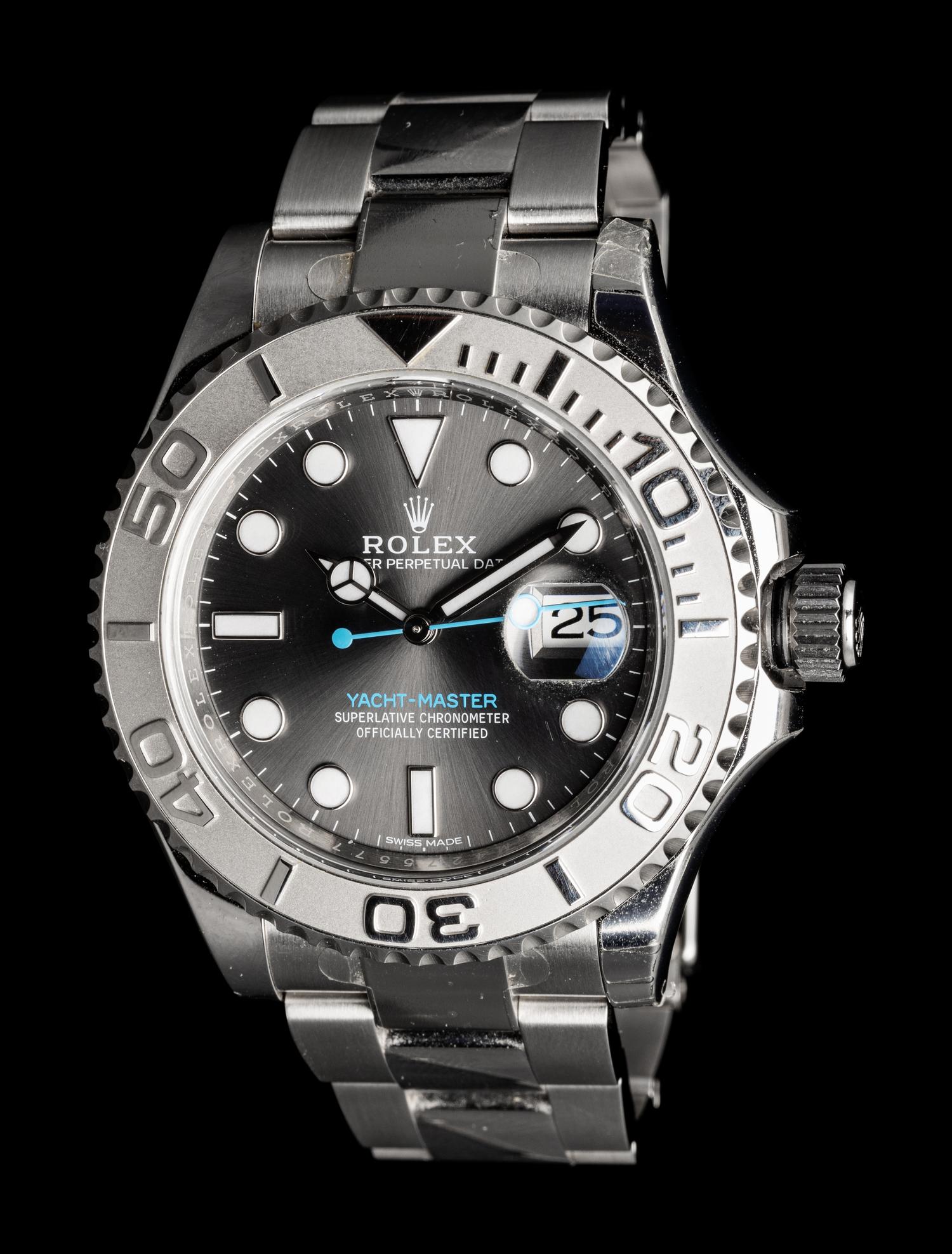 ROLEX, REF. 116622 STAINLESS STEEL AND PLATINUM 'YACHT-MASTER' WATCH