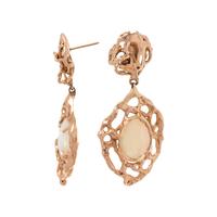 BRUTALIST, YELOW GOLD AND OPAL EARRINGS