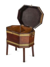 A George III Brass-Banded Mahogany Cellarette