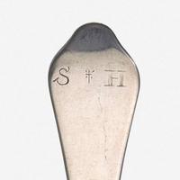 Two silver tablespoons William Cowell, Sr. (1682-1736) and John Burt (1692-1745), Boston, MA, circa 1710 and 1715