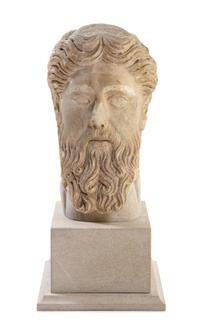 A Roman Marble Janiform Herm Head Height 13 1/2 inches. — CIRCA LATE 1ST-EARLY 2ND CENTURY C.E.