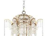 A Baltic Gilt Bronze and Cut Glass Chandelier