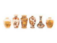Six Small Satsuma Vases