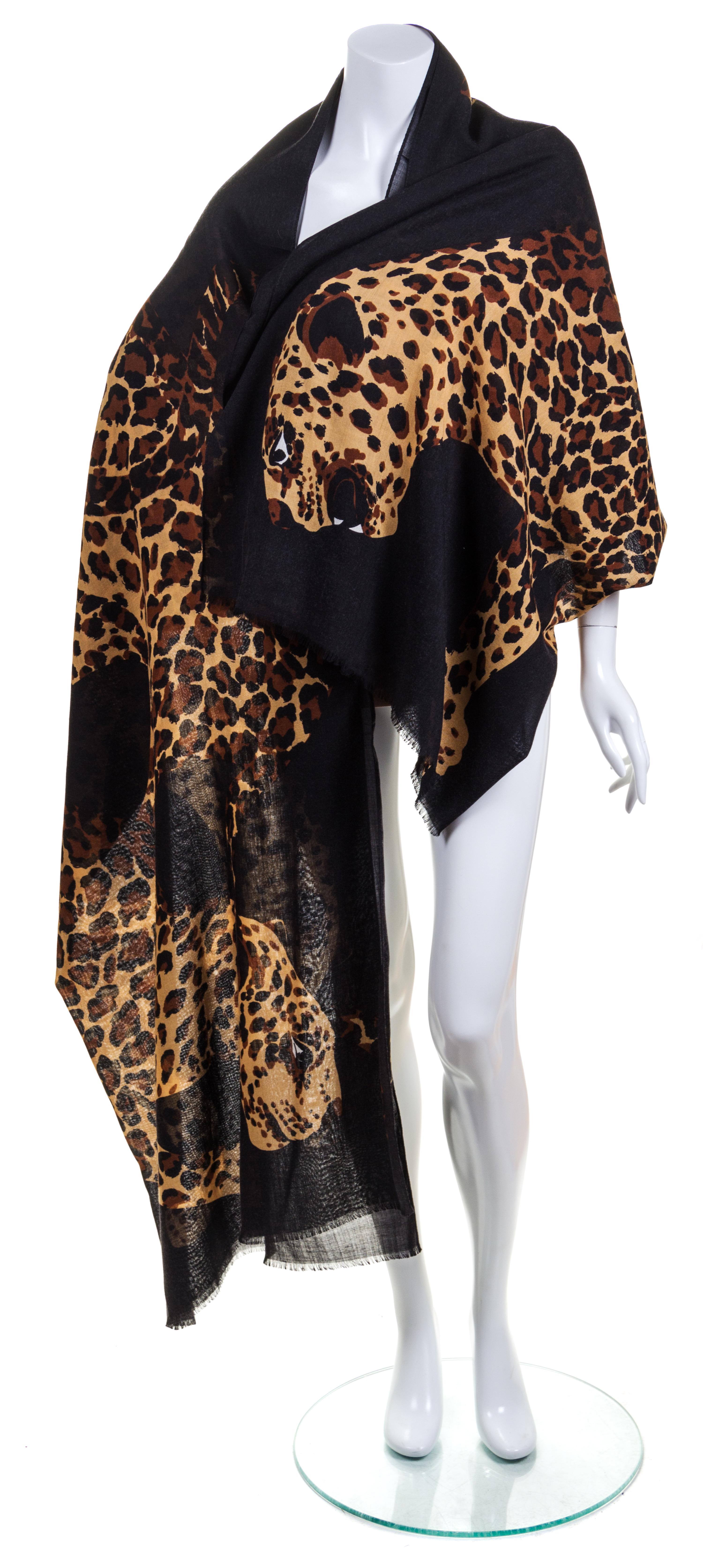 An Yves Saint Laurent Linen Scarf, 90" x 54".