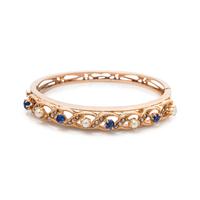 CULTURED PEARL AND SAPPHIRE BANGLE BRACELET