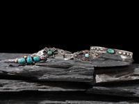 Navajo Silver and Turquoise Child's Bracelets