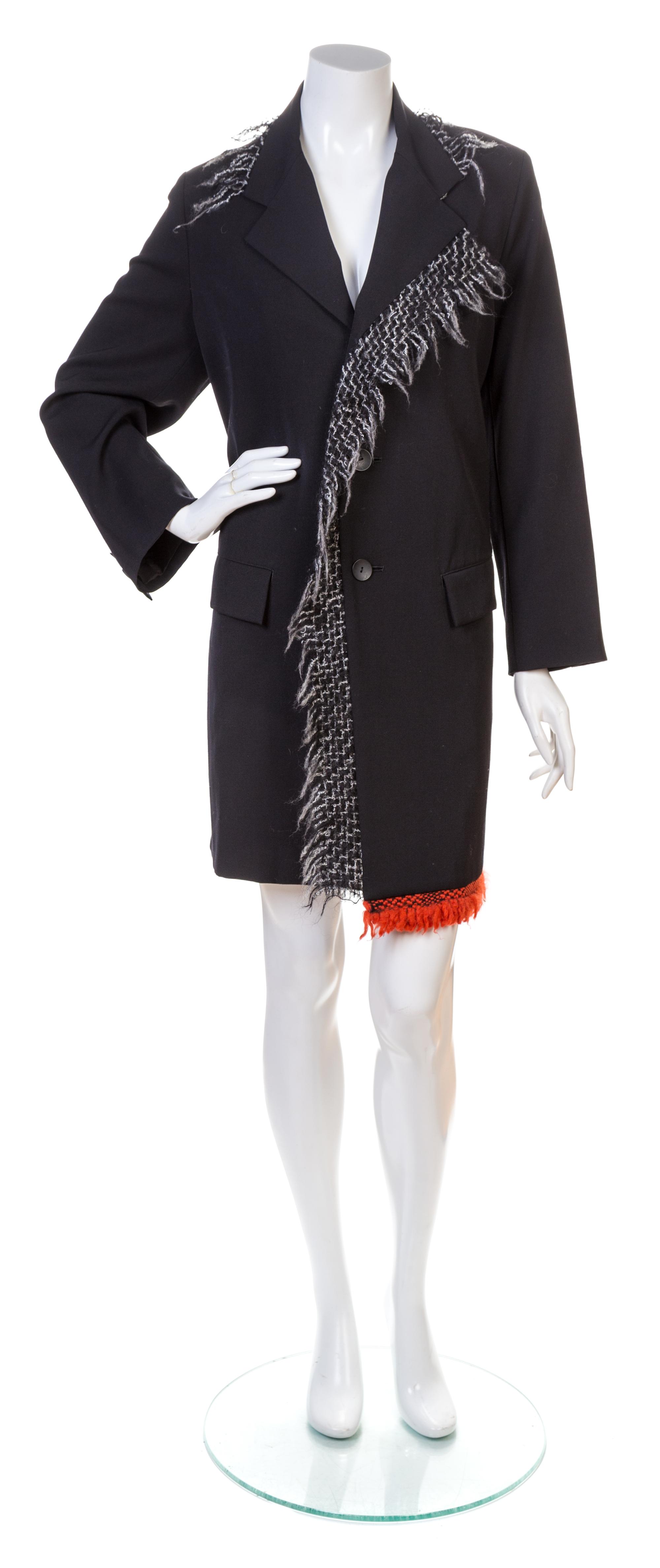 A Yohji Yamamoto Black Wool Coat, Size S.