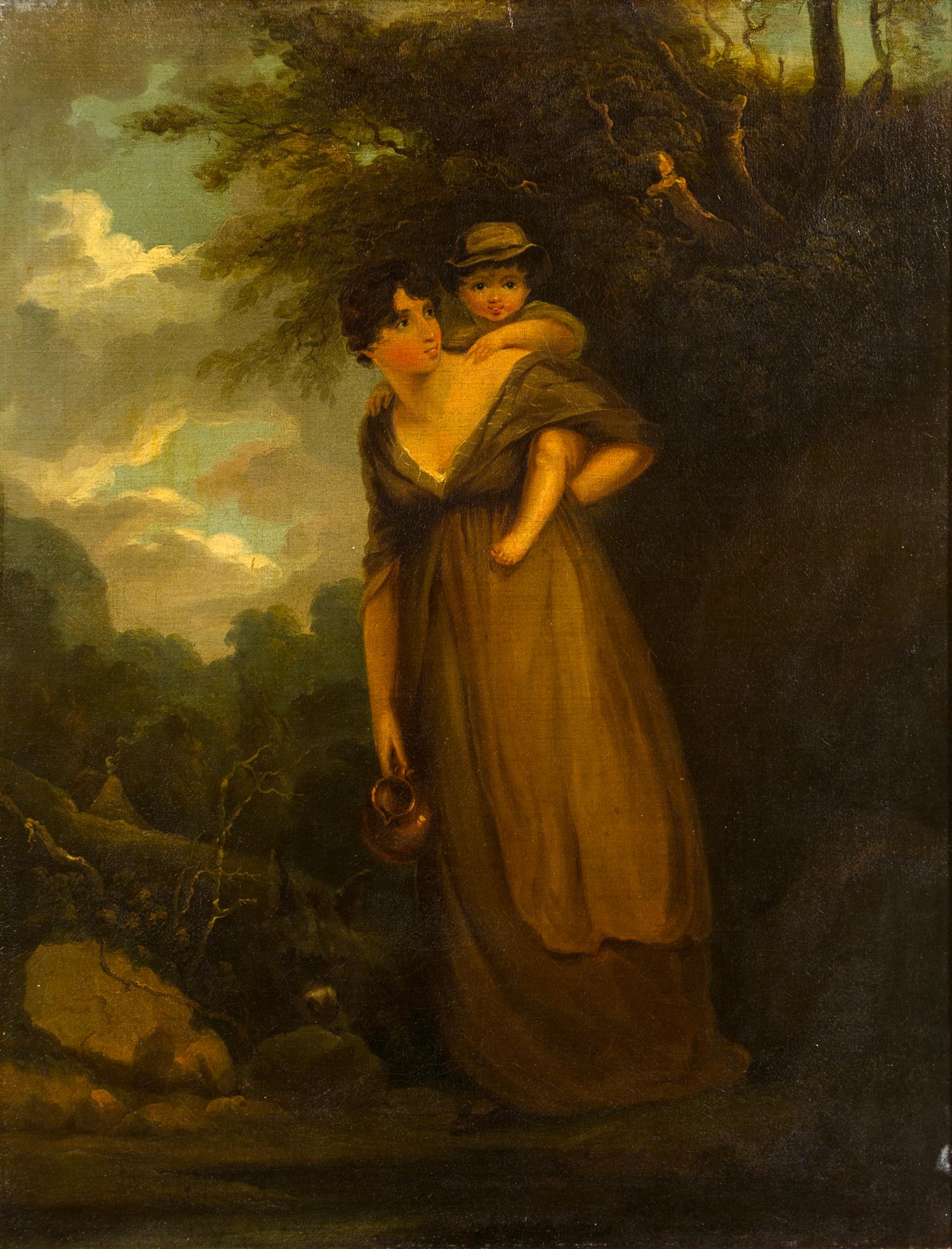 After John Hoppner, (English, 19th Century), Mrs. Richard Brinsley Sheridan and her Son Charles