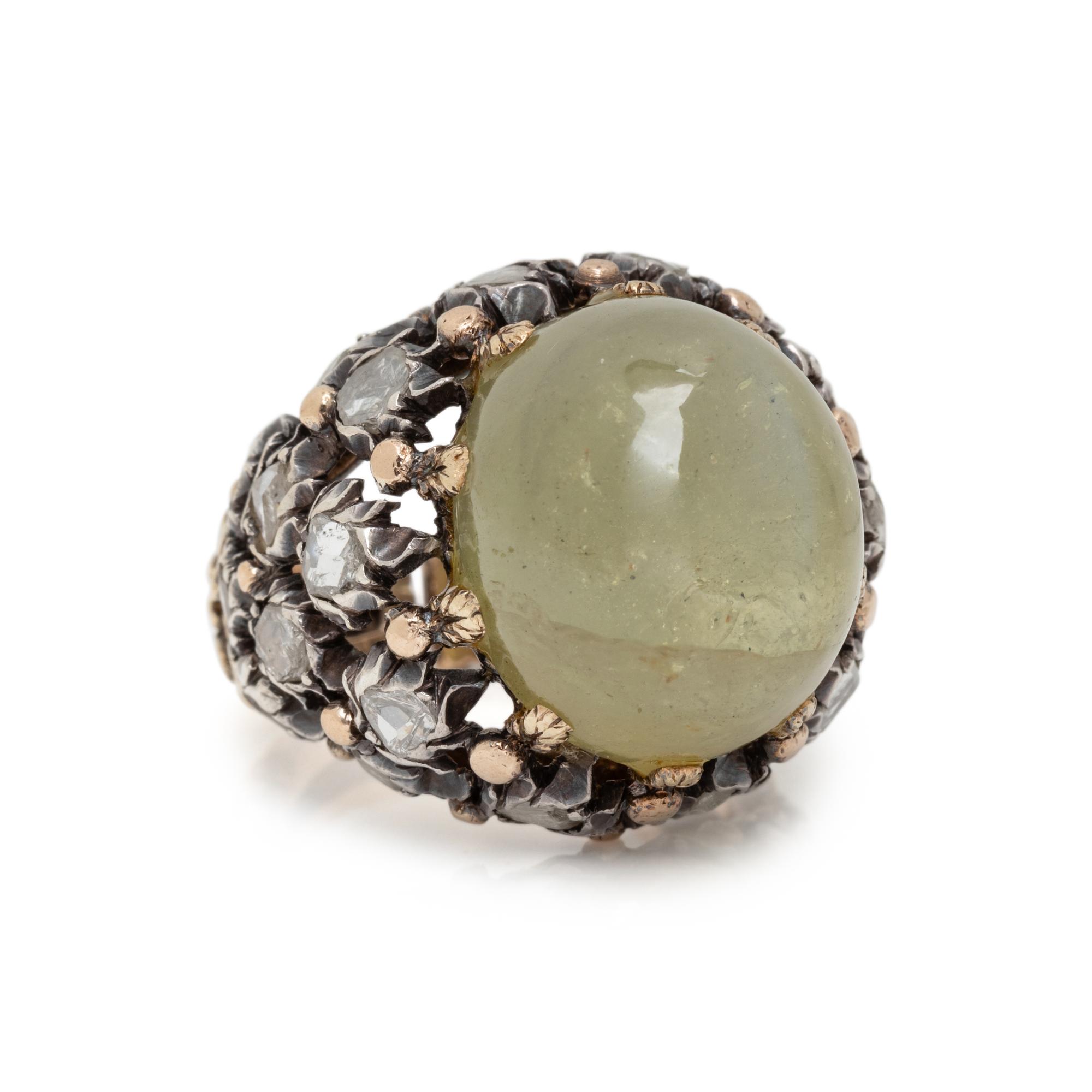 BUCCELLATI, CAT'S EYE CHRYSOBERYL AND DIAMOND RING