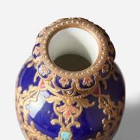 A KPM gilt-silver overlay and enameled porcelain vase Germany, late 19th century