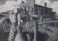 Vernon Raymond Stutzman, (American, b. 1902), Hold your Horses, 1971