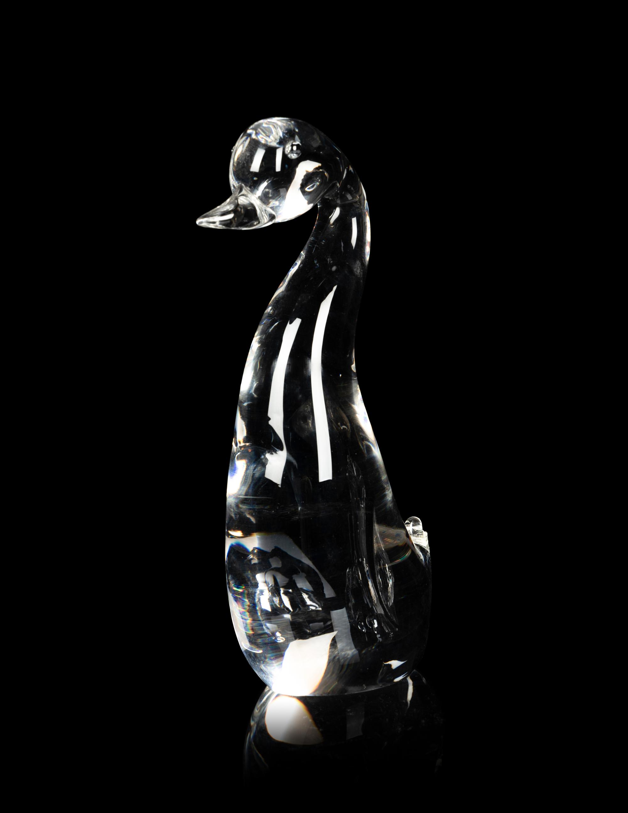 A Group of Six Steuben Molded Glass Animal Figures