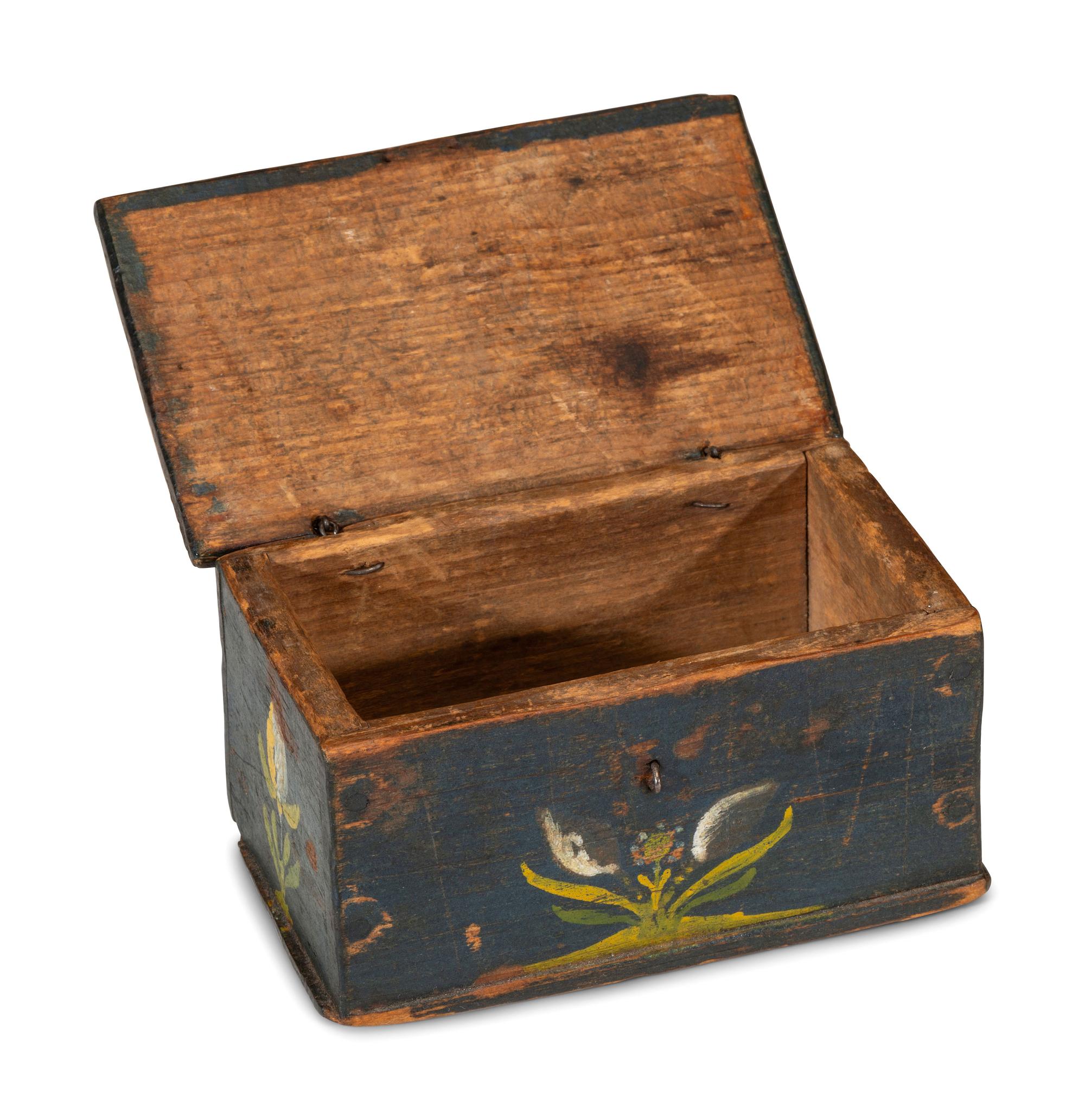 A Miniature Paint Decorated Pine Dresser Box