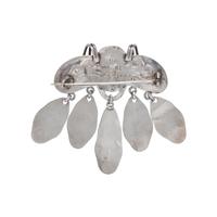 GEORG JENSEN, SILVER AND MALACHITE FOLIATE BROOCH