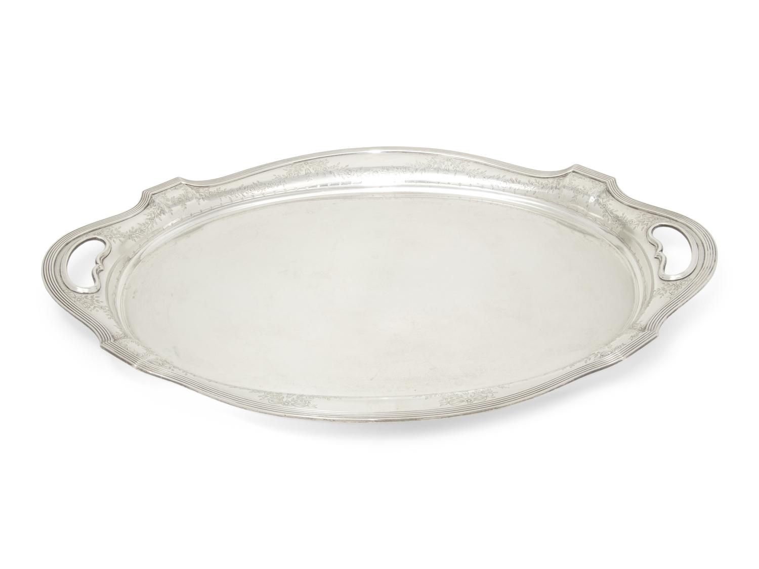 A Russian Silver Serving Tray